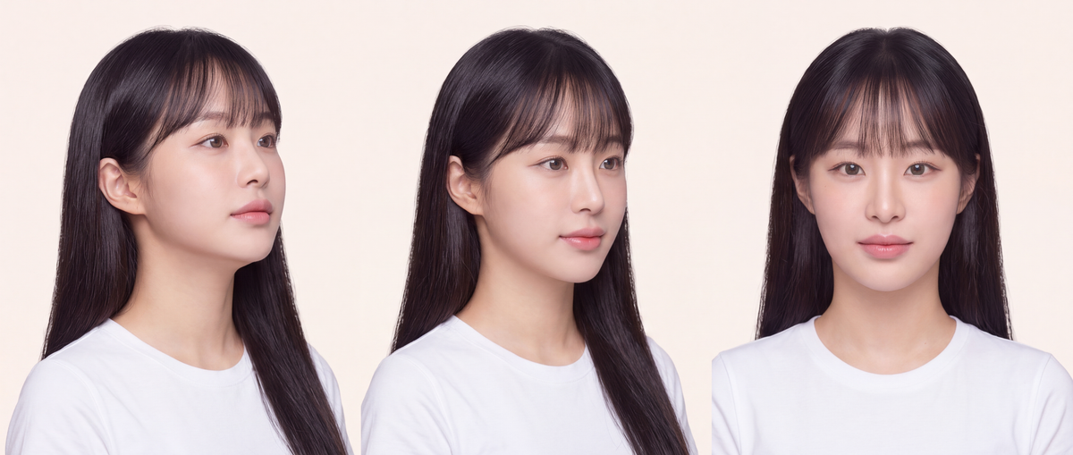 이중턱 상담 영역을 표시한 첨부 모델 기반 AI 생성 이미지